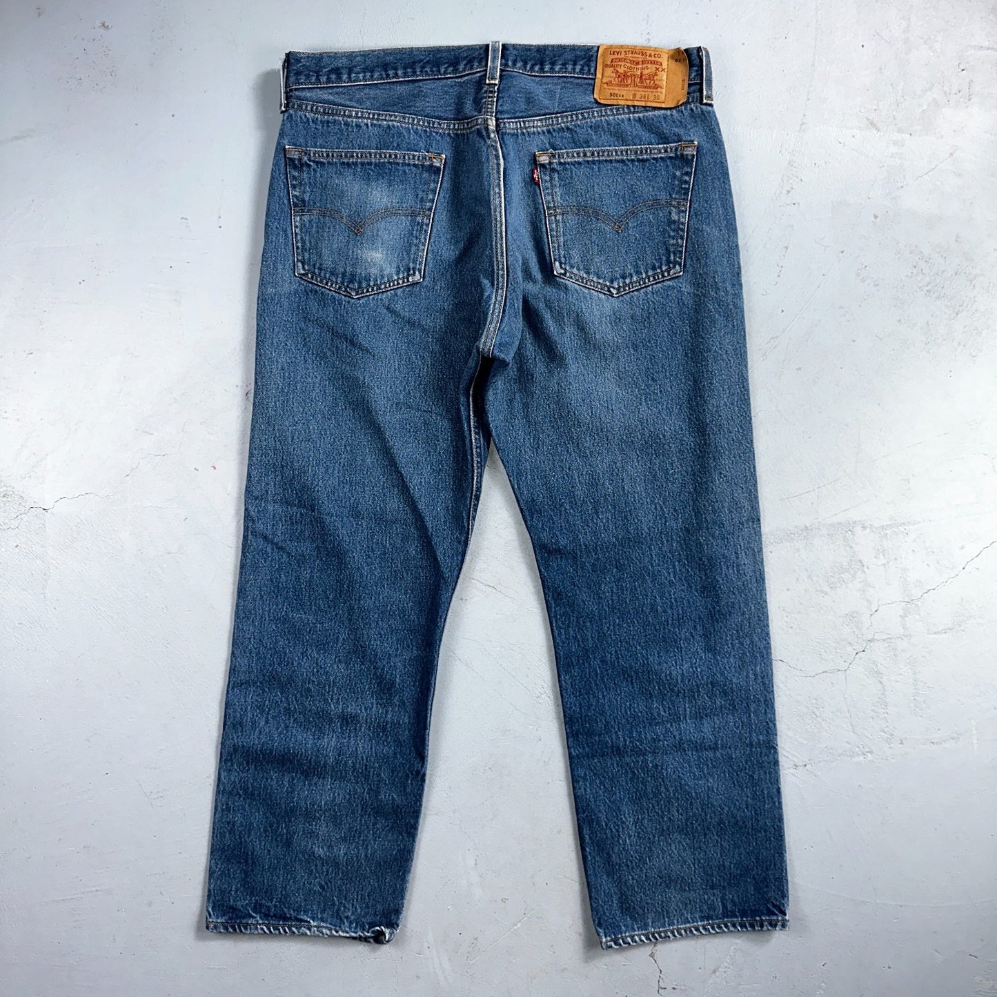 Levis 501 Vintage 90s USA XX Straight Leg Jeans Blue Med Wash 38x30 Act 36x27