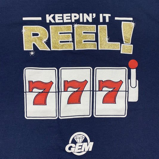 Keepin It Reel Casino Vintage T Shirt 777 Las Vegas Gambling Drinking Fun Adult