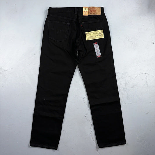 Levis 501 Deadstock Vintage 90s USA XX Straight Leg Jeans Black Dark Wash 36x32