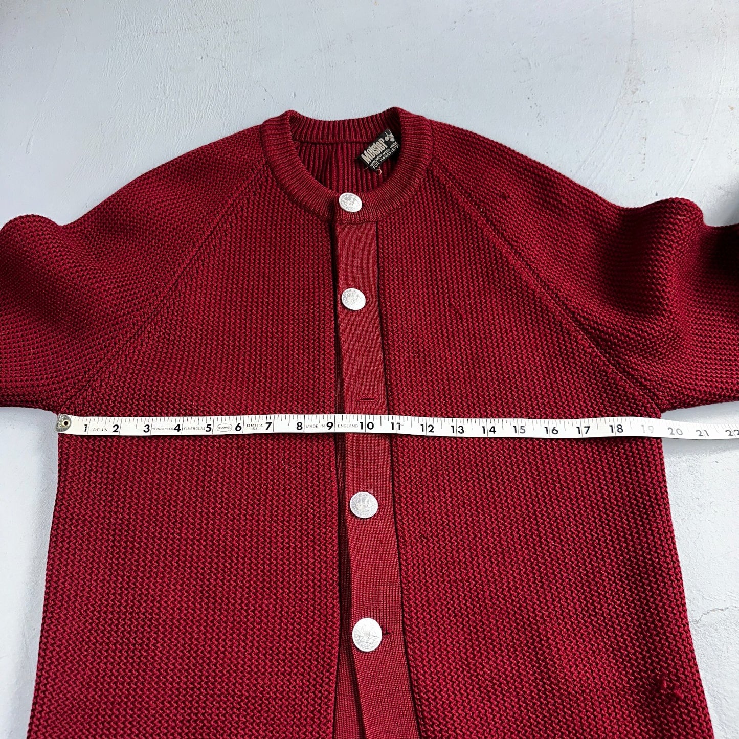 Meister Sweater M Women’s Wool Austria Pullover Red V Neck Vintage Cardigan 60s
