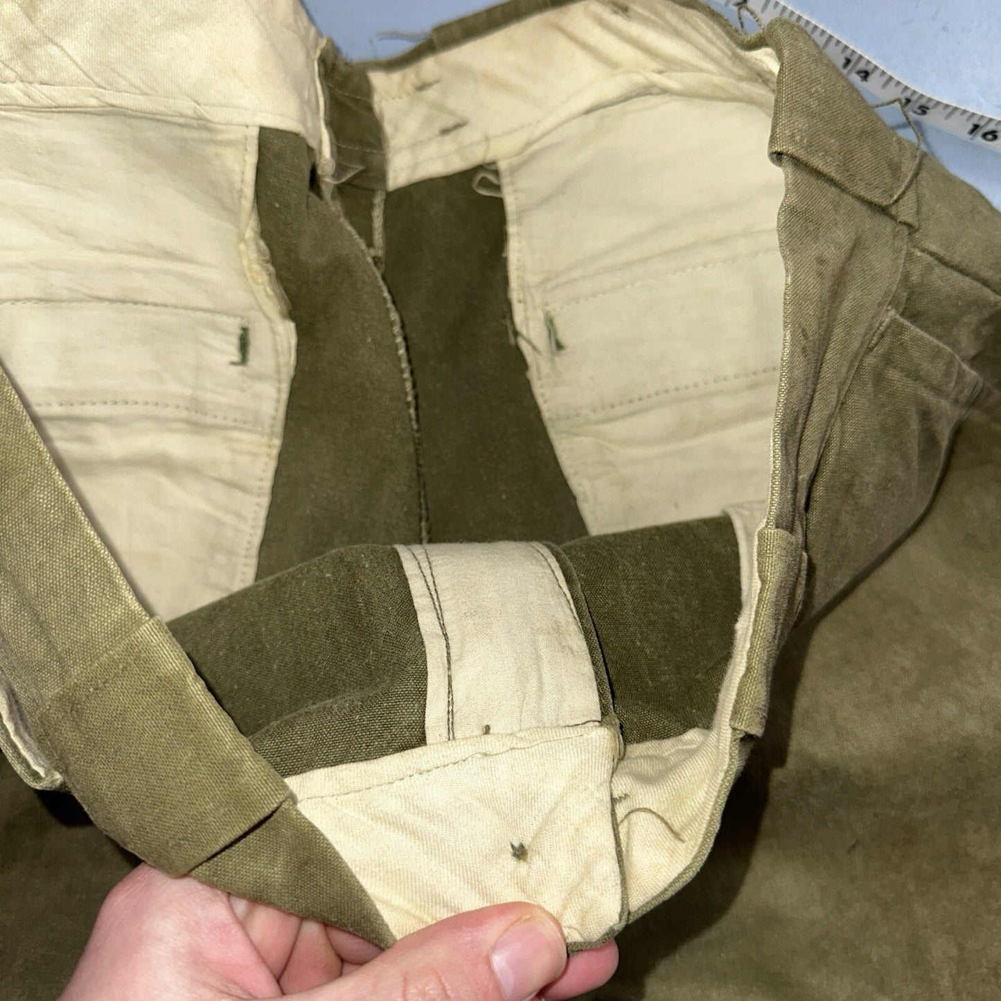 Vintage 50s 60s Duck Canvas Hunting Pants Zip Size 33x26 Rockabilly Double Knee