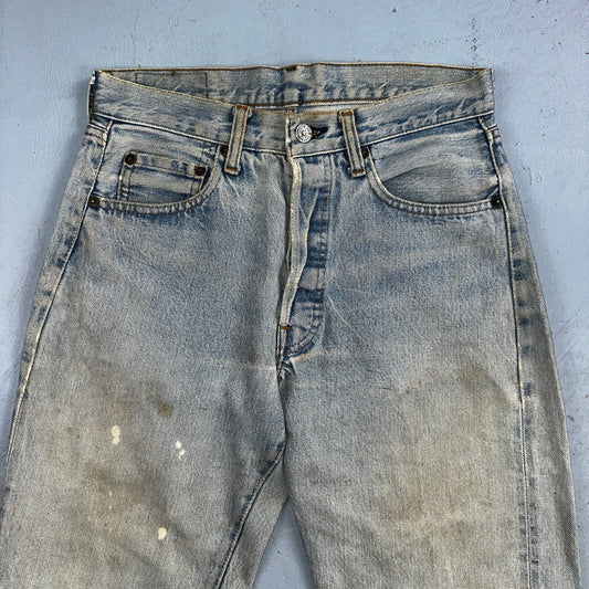 Levis 501 Vintage 80s Redline Selvedge USA XX Jeans Light Wash 1980s Act 28x29