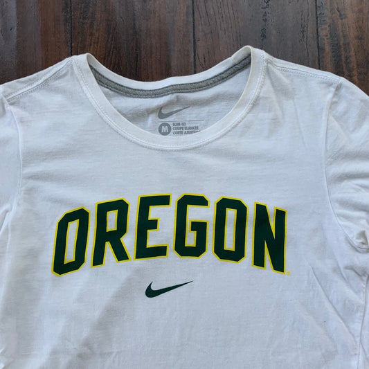 Nike Oregon Womens Vintage Style T Shirt Center Swoosh Y2K Sports Gym Running