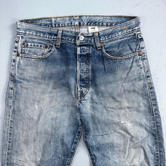 Levis 501 Vintage Y2K 90s XX Straight Leg Jeans Blue Light Wash 33x34 Act 33x30