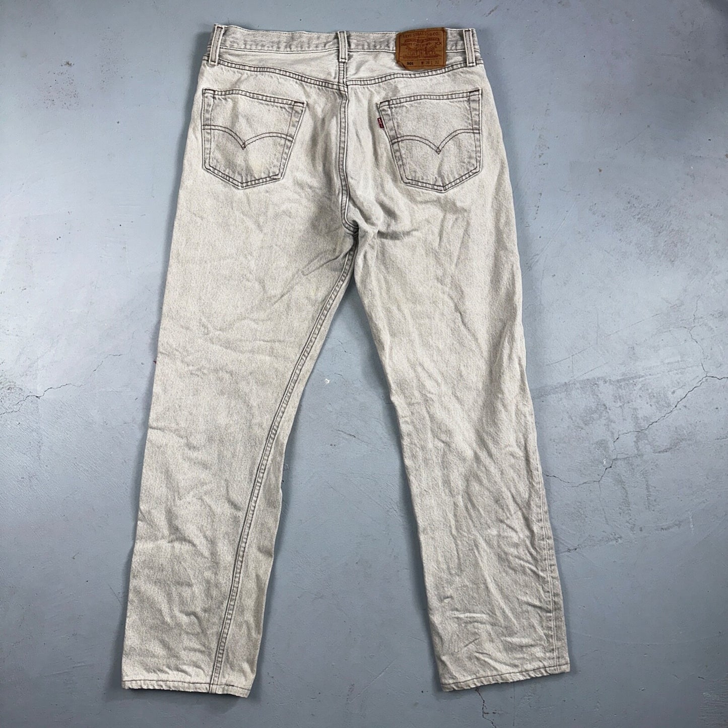 Levis 501 Vintage 90s USA XX Straight Leg Jeans Gray Light Wash 36x32 Act 33x30