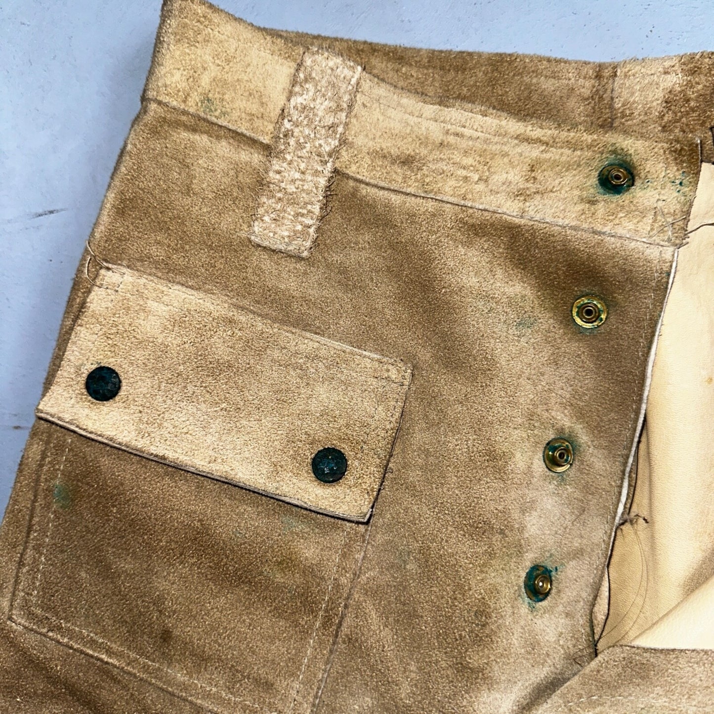 Vintage 1960s Leather Pants 28 Wide Leg Brown Rockabilly 60s Cowboy Suede 27x30