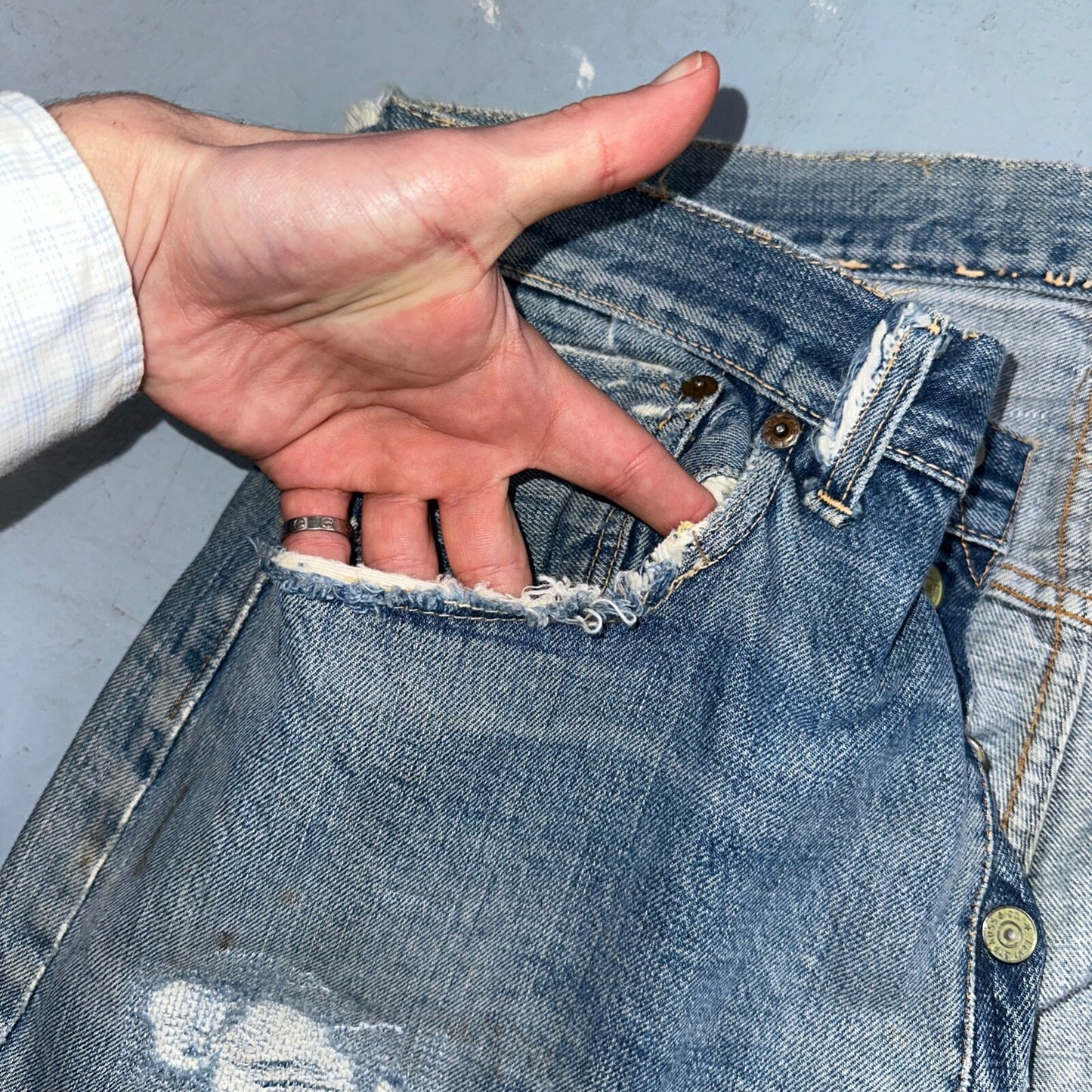 Levis 501 Big E Vintage 60s Redline Selvedge USA XX 1960s Jeans 66 Act 34x28