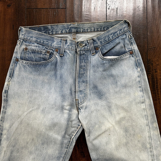 Levis Vintage 80s Redline Selvedge USA 501 XX Jeans Light Wash 32x36 Act 29x31