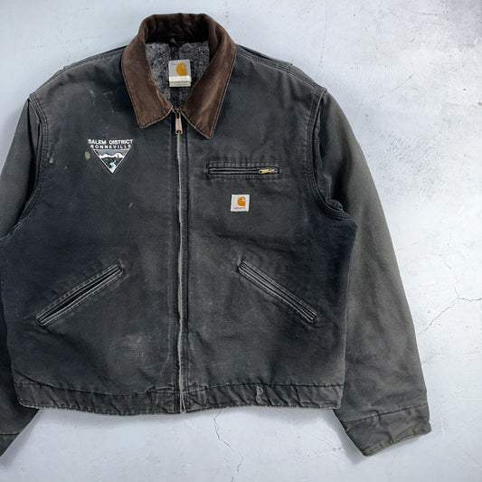 Carhartt VTG Jacket Mens 48 Black Detroit J01 Blanket Lined USA J97 BLK XL