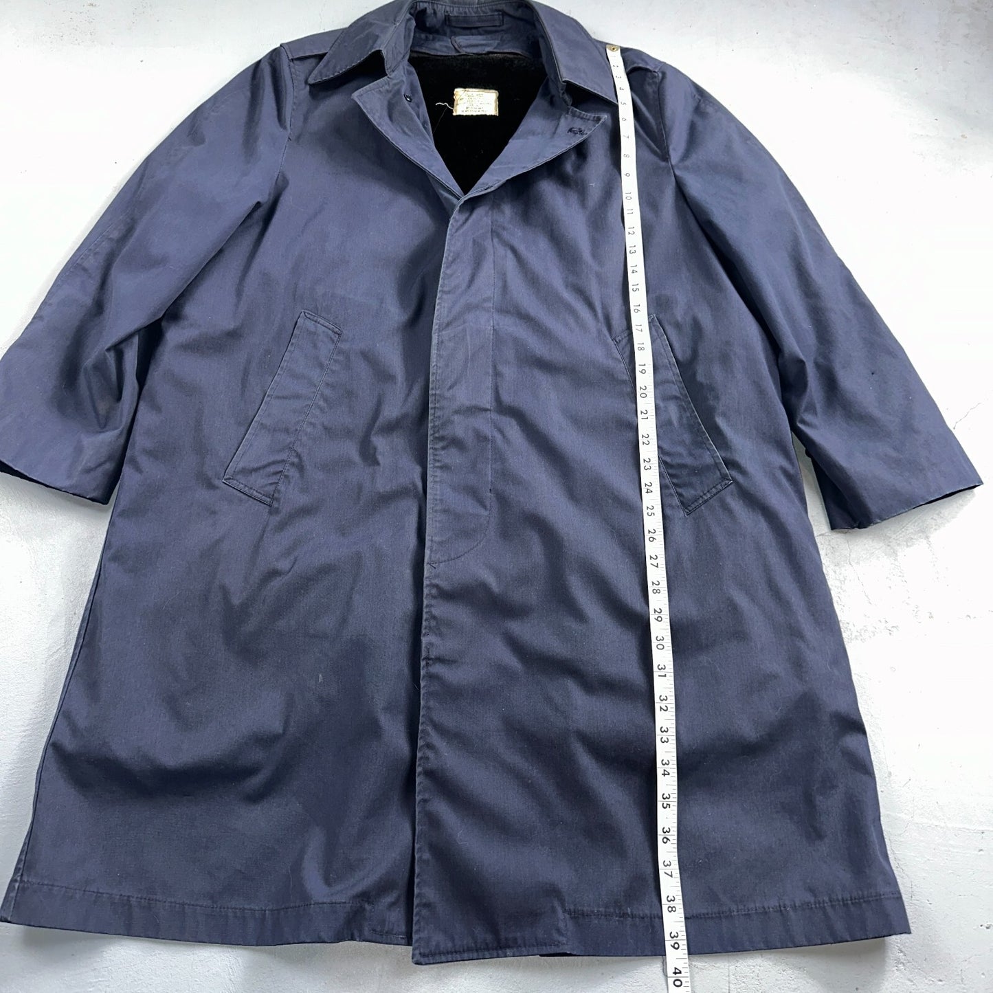 1970s VTG US Air Force Trench Coat 40s Blue All Weather Removable Liner 3556