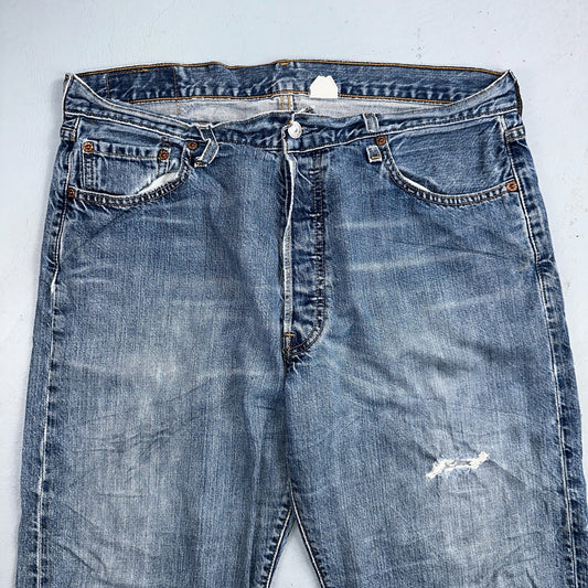 Levis 501 Vintage Y2K 90s XX Straight Leg Jeans Blue Light Wash 36x32 Act 35x31