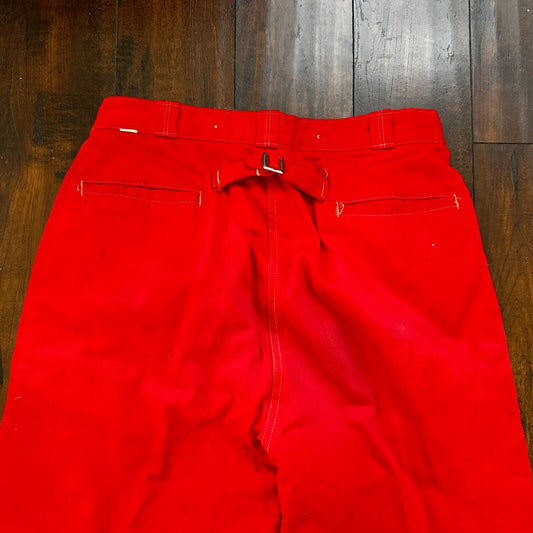 VTG Buckleback Red Layer Pants Mens Red Quilted Rockabilly 60s 70s Winter