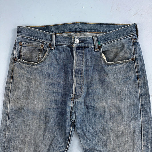 Levis 501 Vintage Y2K XX Straight Leg Jeans Blue Light Wash 35x34 Act 34x32