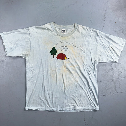 Hiking Room With A View VTG T Shirt Funny Camping Camp Hike Travel USA Y2K