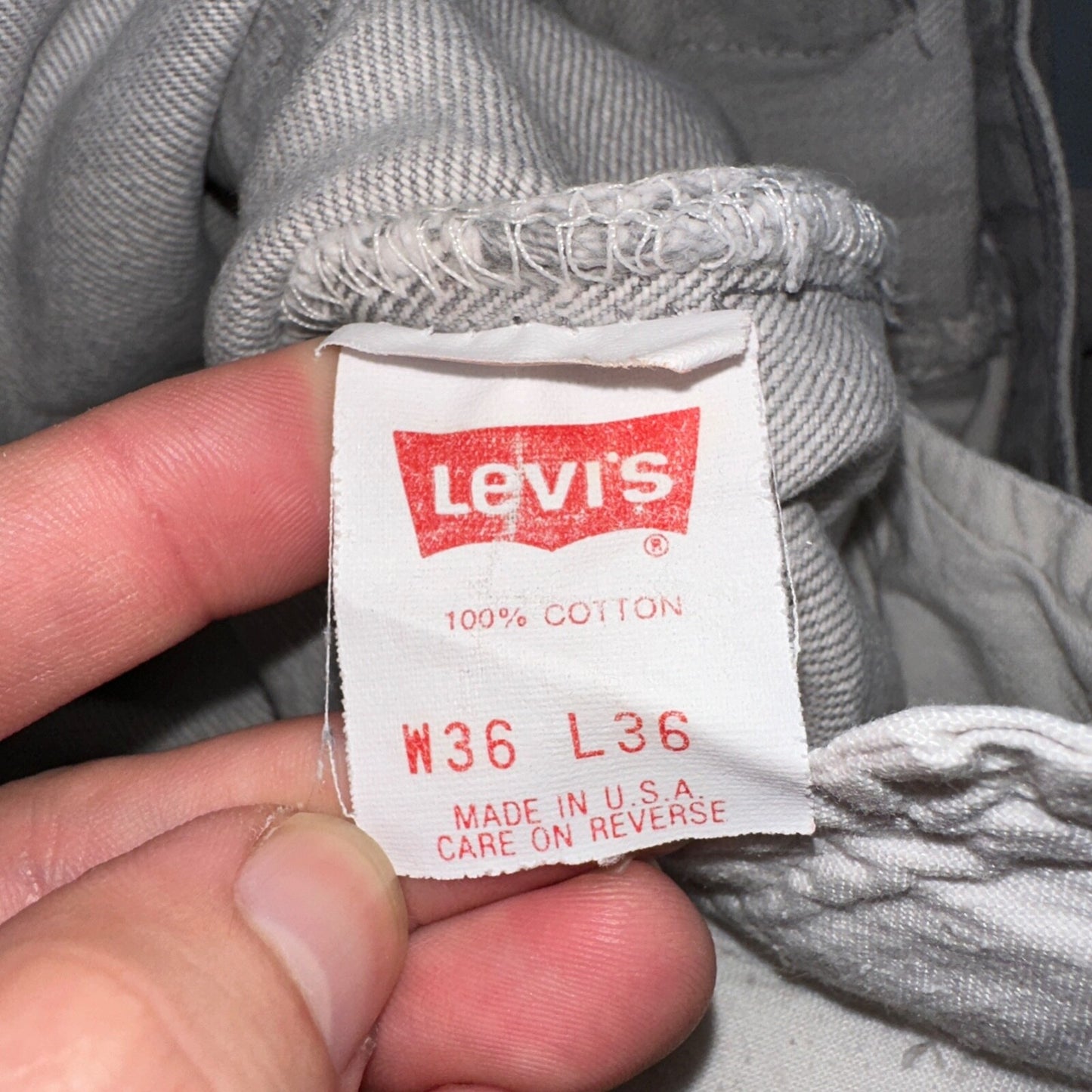 Levis 501 Vintage 90s USA XX Straight Leg Jeans 35x36 Gray Light Wash Act 34x34