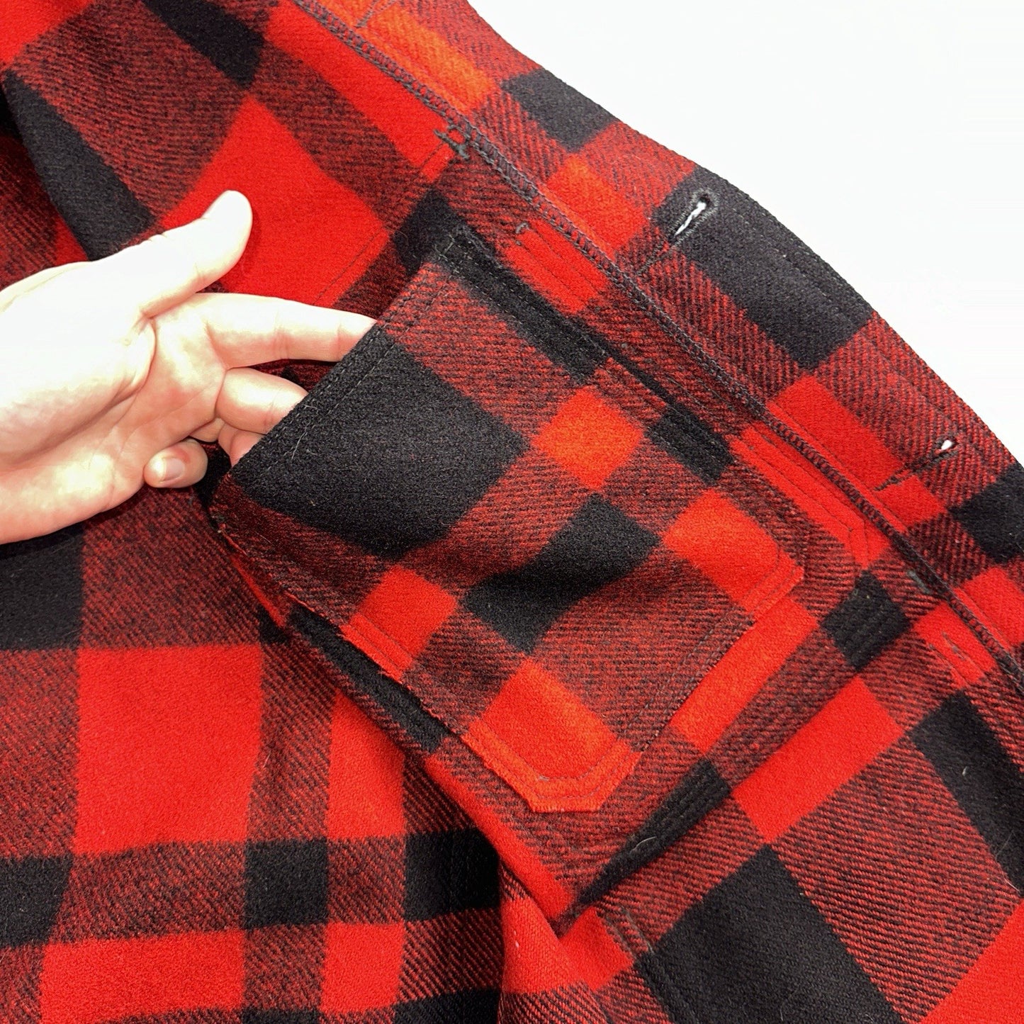 Filson Union 1940s Wool Mackinaw Cruiser Jacket Red Plaid VTG USA 40s 50s Rare
