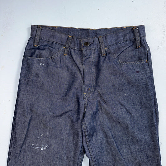 Levis 684 Orange Tab VTG Big Bell Dark Wash Bell Bottom Flare Jeans Sz 29x32