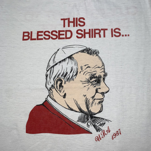 Pope John Paul 2 II Vintage T Shirt Blessed Catholic 80s Jesus Love Rap Religion