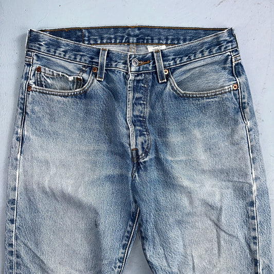 Levis 501 Vintage Y2K 90s XX Straight Leg Jeans Blue Light Wash 33x34 Act 30x31