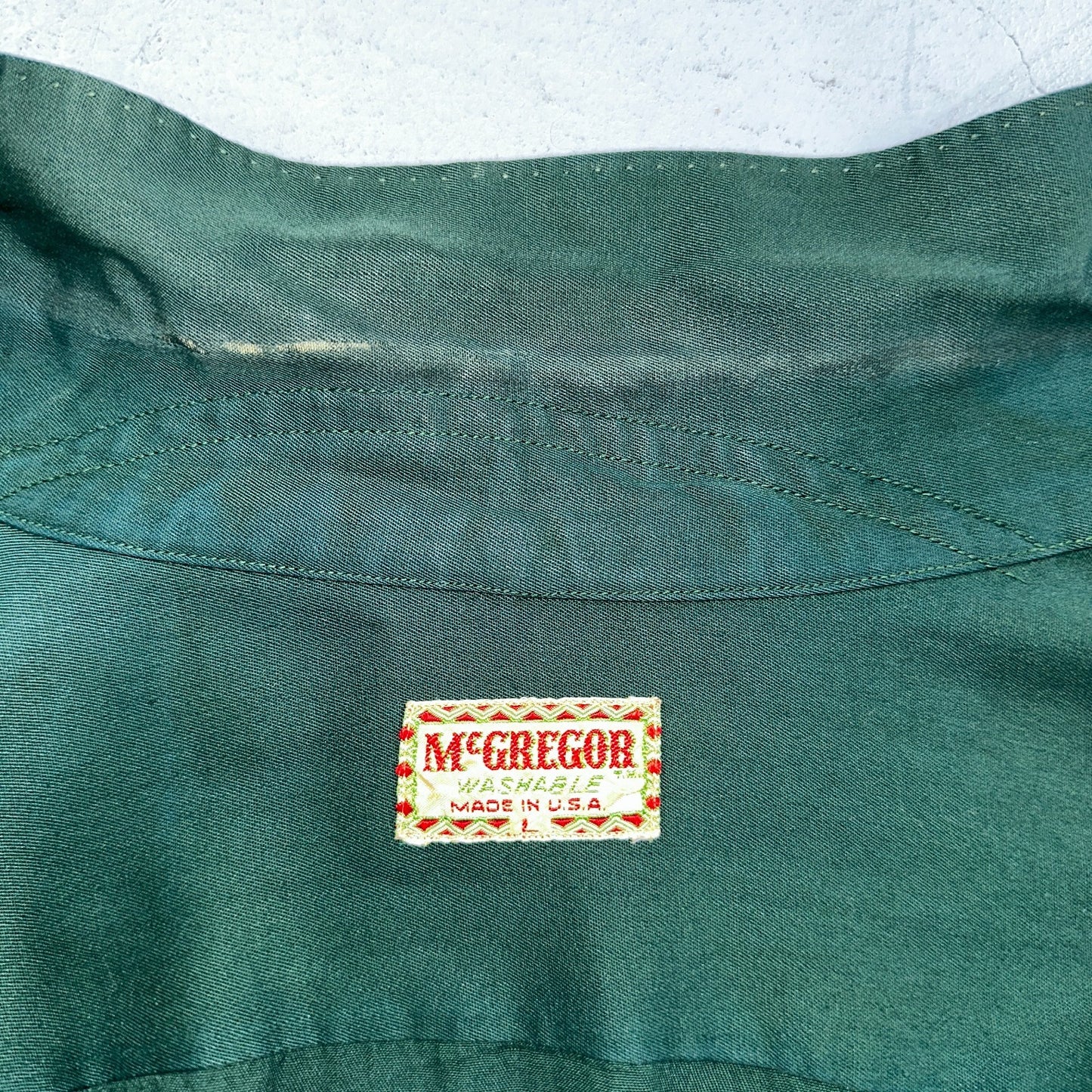 Vintage 1940s McGregor Gabardine Ricky Jacket Button Up Bottle Green 40s Rare
