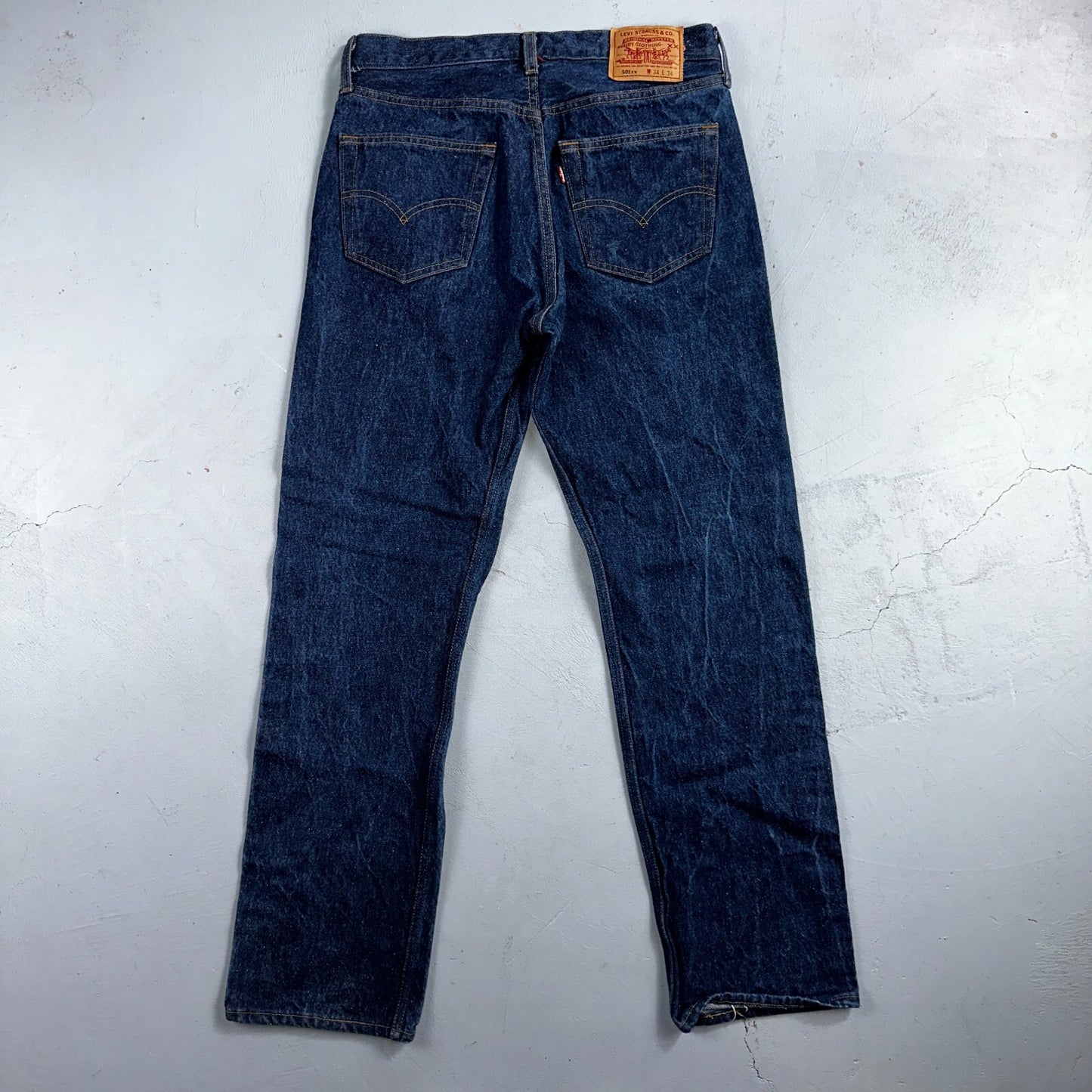 Levis 501 Vintage 90s USA XX Straight Leg Jeans Blue Dark Wash 34x34 Act 31x31