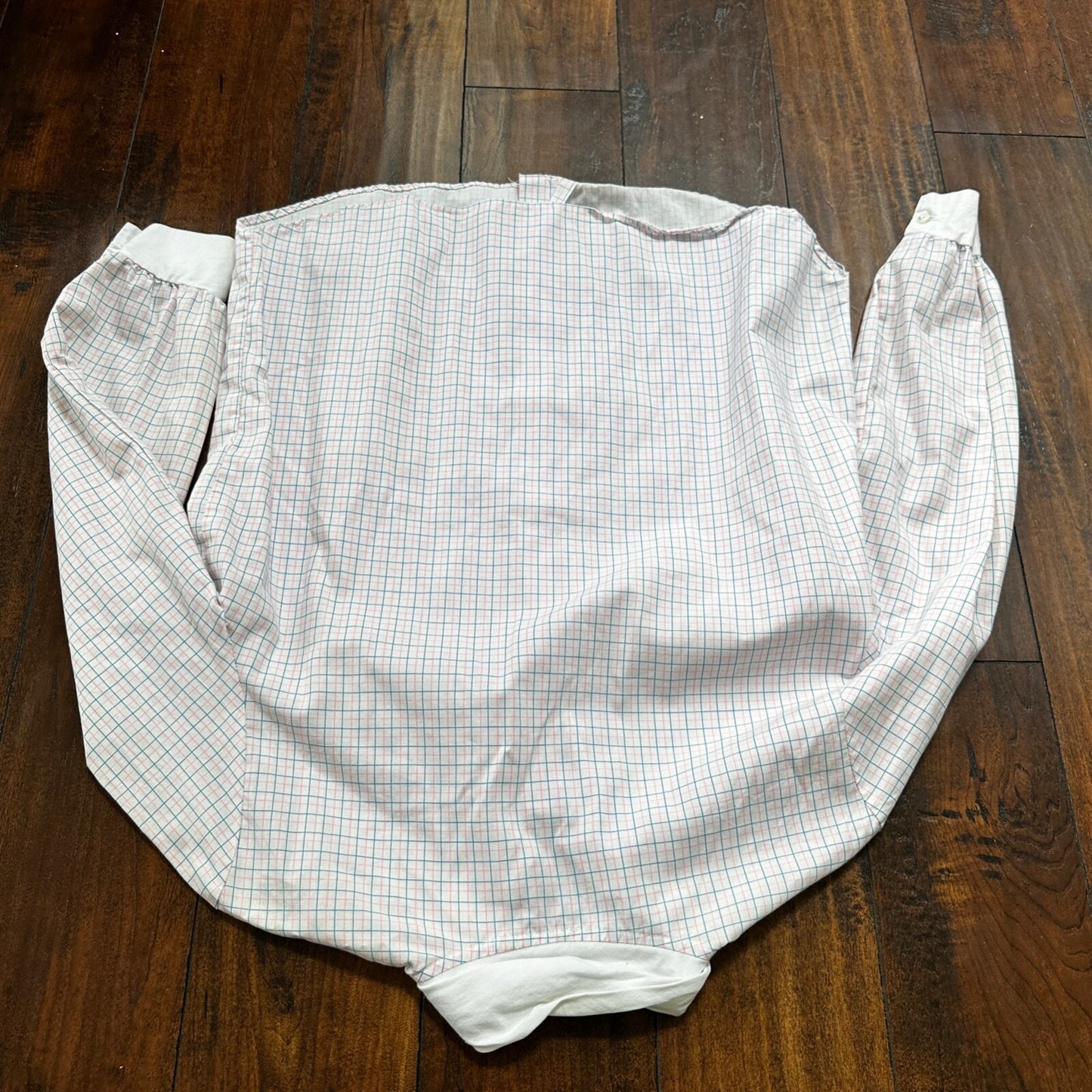 VTG 70s women's White Plaid Flannel Shirt Grunge Punk 40 Checkered jane hunt