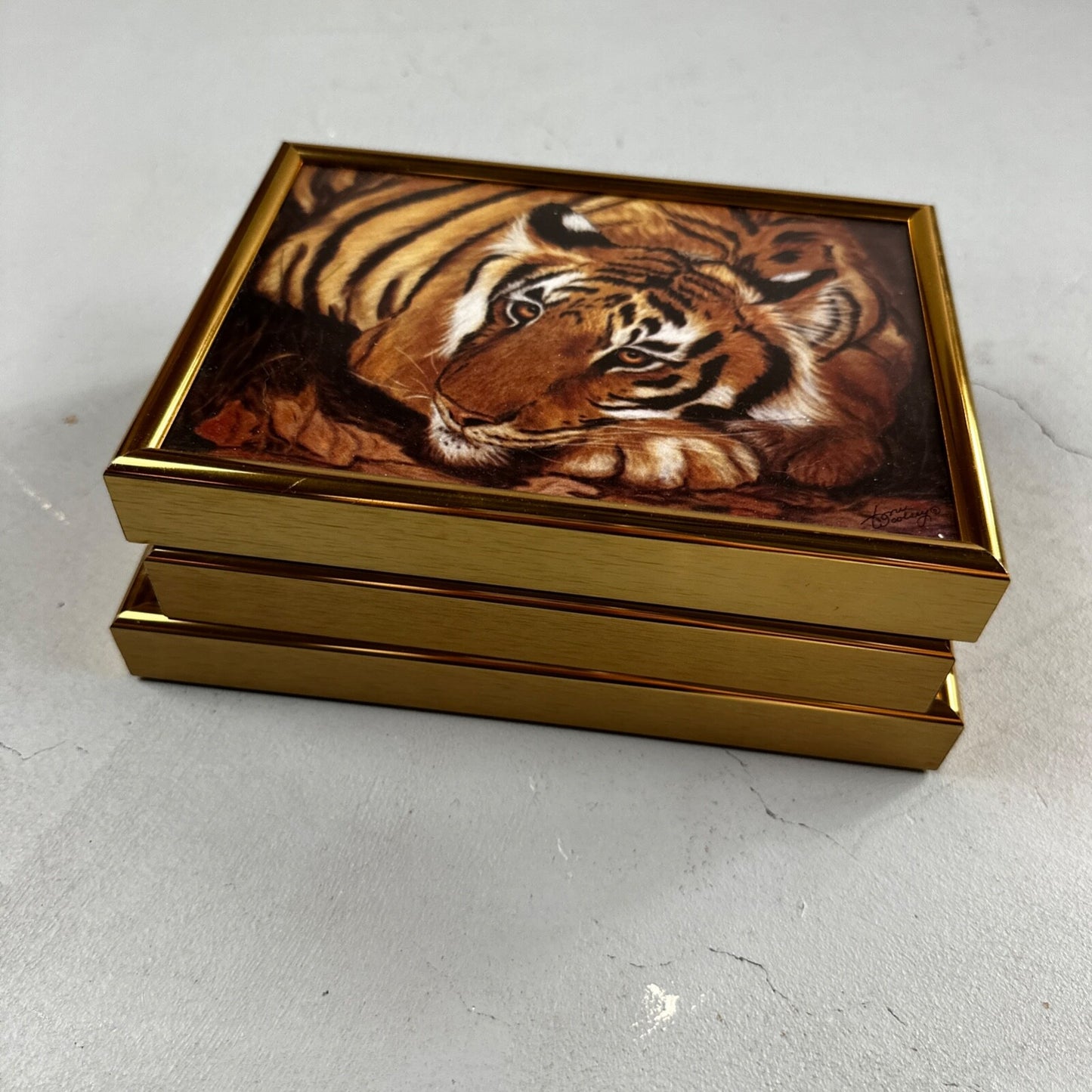 Home Interiors Tiger Framed Picture Toni Woolsey Local Oregon Artist Cats