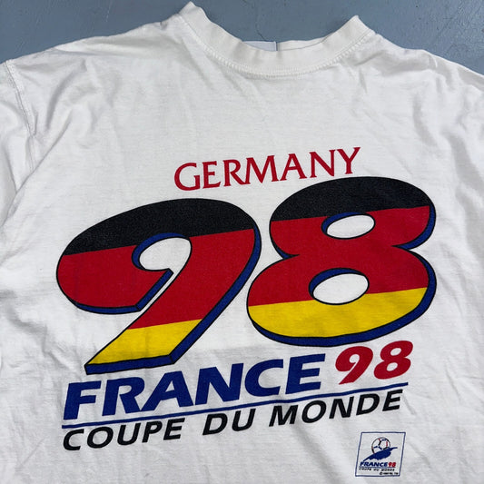 Fifa Germany France 1998 98 VTG T Shirt Soccer Sports XL 90s White World Cup