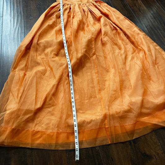 Vintage USA Rockabilly Womens Dress Orange Skirt 60s 70s Top Bottom Church Summe