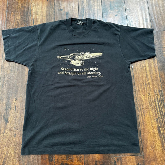 Star Trek 90s James T Kirk Vintage T Shirt USA 90s Rare Promo Movie Spaceship XL