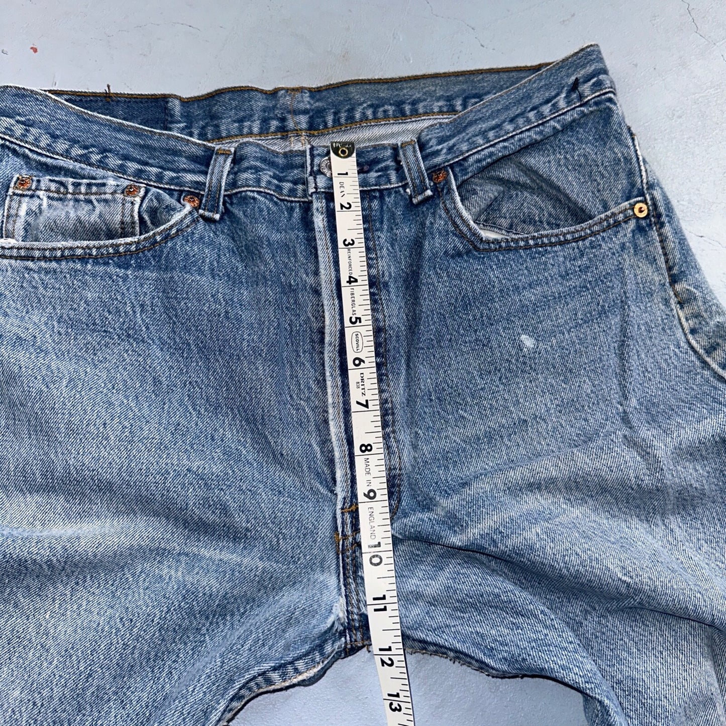 Levis 501 Vintage 90s USA XX Straight Leg Jeans 35x36 Blue Light Wash Act 32x32