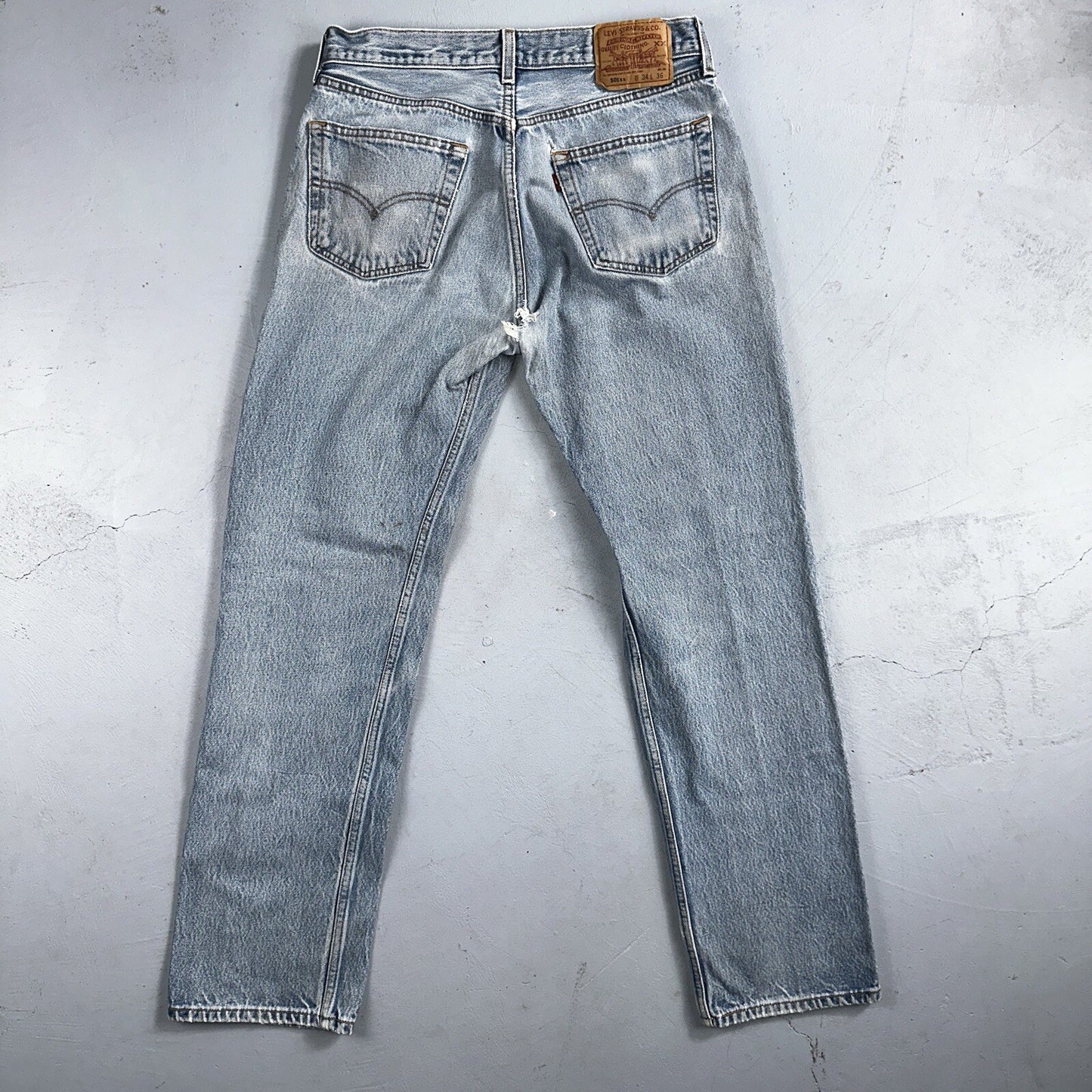Levis 501 Vintage 90s Mexico Straight Leg Jeans 34x36 Y2K Light Wash Act 31x31