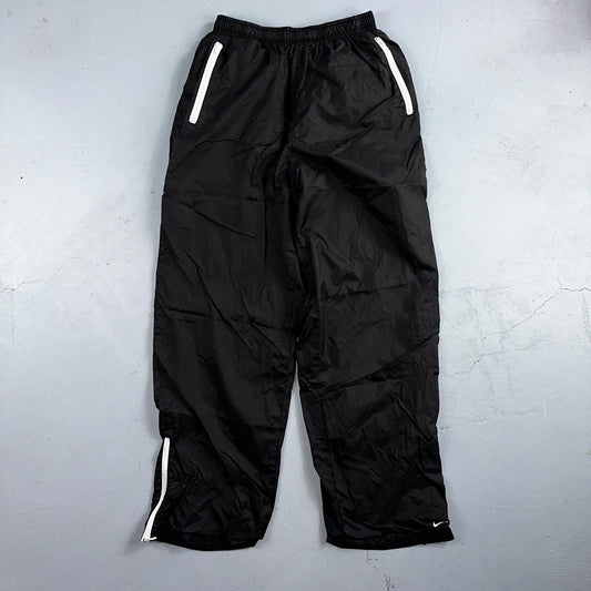 Nike VTG 90s Windbreaker Track Pants Ankle Zip Lined Black 1990s Essential
