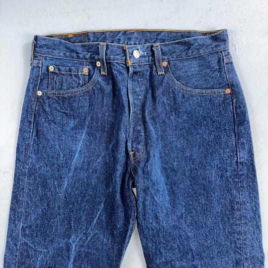 Levis 501 Vintage 90s USA XX Straight Leg Jeans Blue Dark Wash 34x34 Act 31x31