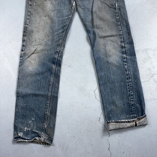 Levis 501 Vintage 80s Redline Selvedge USA XX Jeans Light Wash 32x36 Act 30x31
