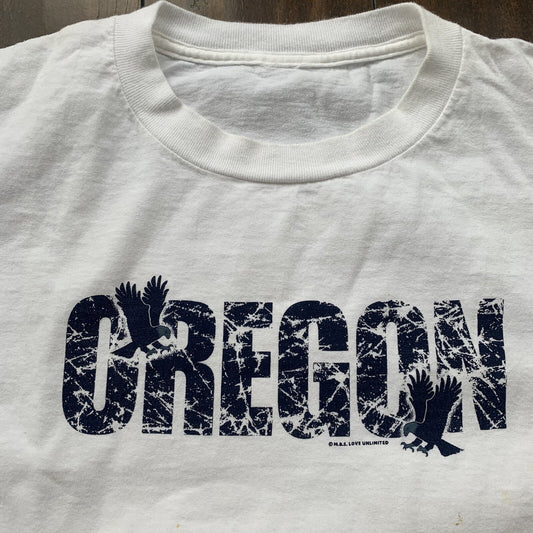 Oregon PDX Portland USA Vintage T Shirt Tultex 90s Travel Road Map Single Stitch