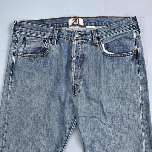 Levis 501 Vintage Y2K XX Straight Leg Jeans Blue Light Wash 34x32 Act 34x31