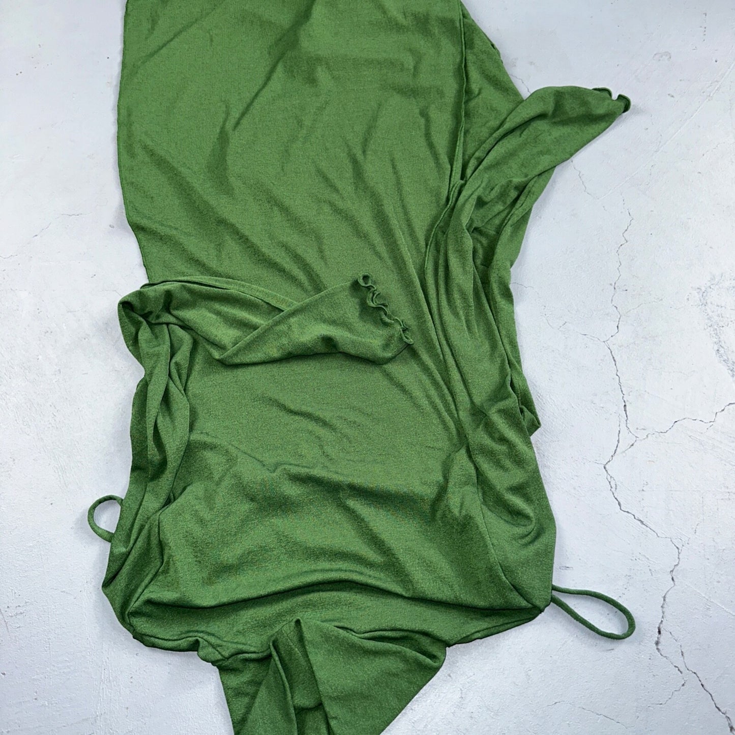 Topshop Women's Maxi Dress S Green Polyester Elastane Maxi Long Mock Neck