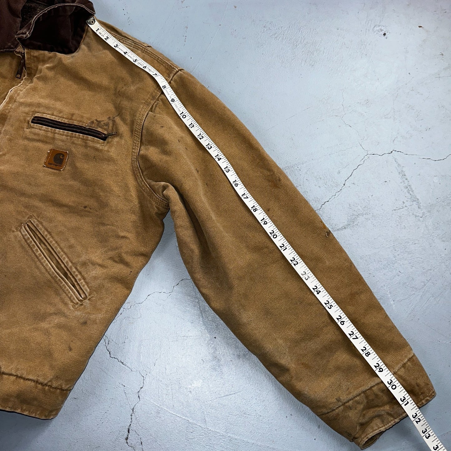 Carhartt VTG Detroit Jacket Men's Large Lined Blanket Workwear J97 CML Thrashed