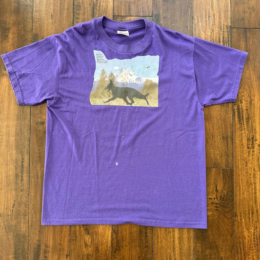 Oregon Wolfs Vintage T Shirt Purple 2004 Y2K Care Animals Dog Print Love Cute