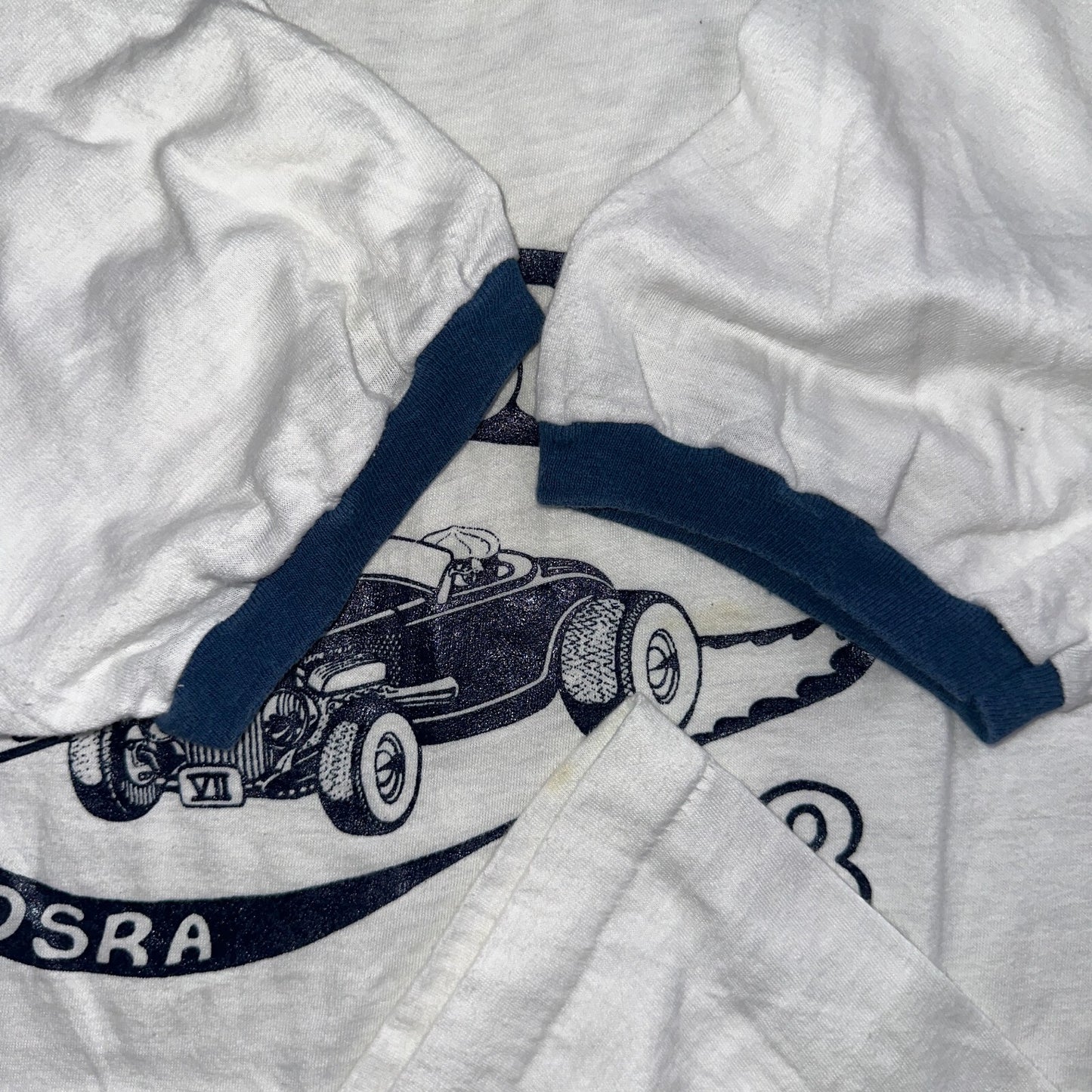 Round Butte Oregon 1970s VTG T Shirt 1978 Rockabilly Ringer Cars Hot Rod PDX Art