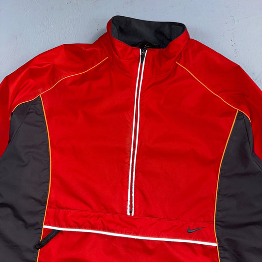 Nike VTG Y2K Windbreaker Track Jacket M Red 3M Basic Simple Football Runner