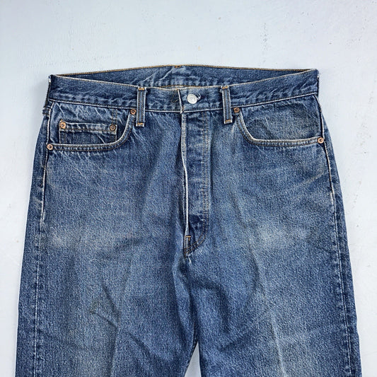 Levis 501 Vintage 80s USA XX Straight Leg Jeans Blue Light Wash 36x40 Act 32x29