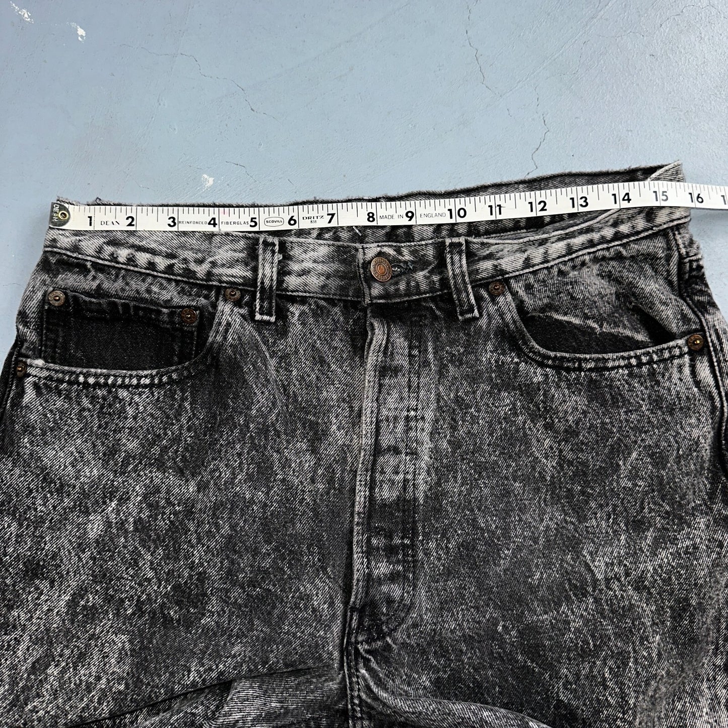 Levis 501 Vintage 80s USA XX Straight Leg Jeans Black Acid Wash 33x32 Act 31x30