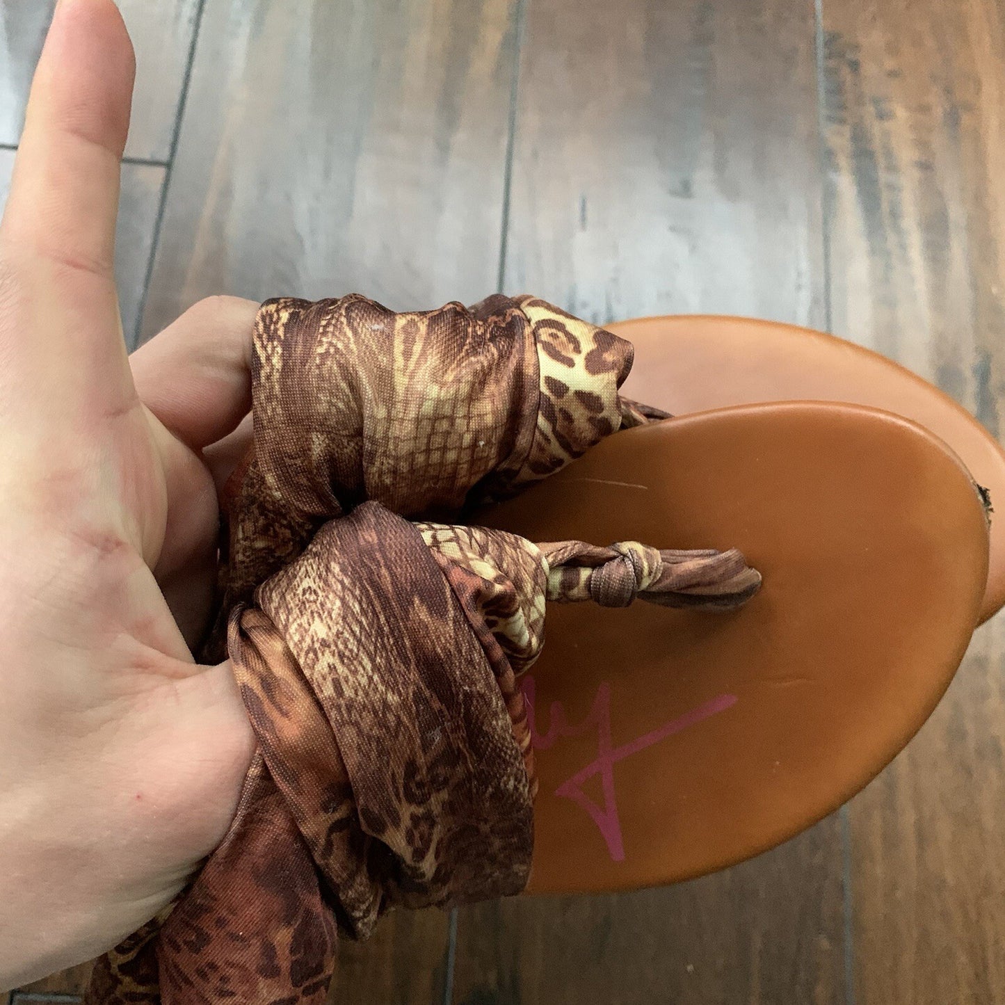 Rock & Candy By Zigi Size 8 Women’s Brown Gold Detailed Cheetah Sandals Wrap