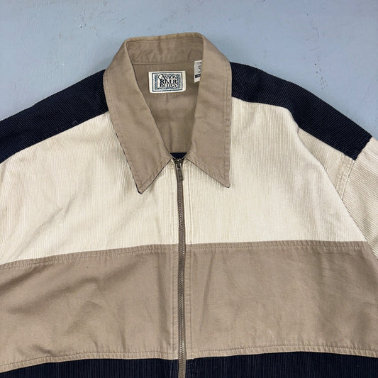 90's Vintage Canyon River Blues Corduroy Full Zip Jacket XL Two Tone Fall