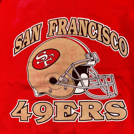 Vintage Trench Sweatshirt San Francisco 49ers Red Long Sleeve M Crewneck 80s