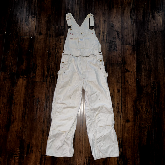 Powerhouse BIB Overalls MONTGOMERY WARD White Denim Workwear 60s 50s Union