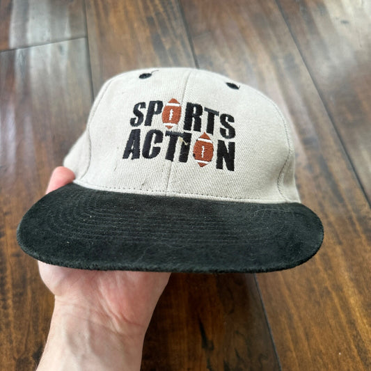 Sports Action Cool VTG Hat Cap Snapback Black Otto 90s Football Gaming
