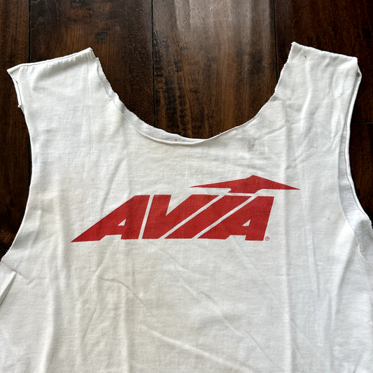 Avia Chop Shoes Vintage T Shirt Sports White Gym Cool Tank Top Basic 80s
